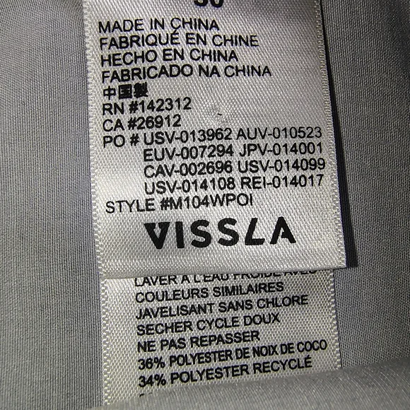 Vissla The Point Board Shorts Size 30 Small 19.5" Blue Gray Striped Surf Swim - Picture 3 of 12